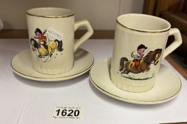 2 Thelwell cups & saucers