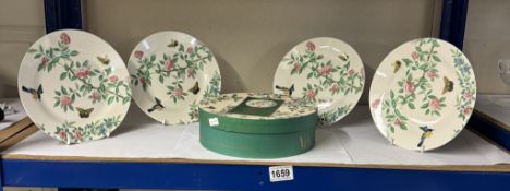 A box of V & A Victorian & Albert Museum London chinoiserie plates