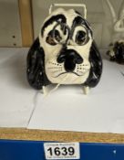 A string box as a wall hanging dogs face