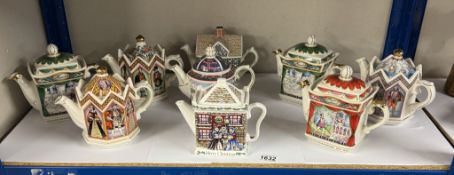 9 collectable teapots, 1 Wade & 8 Sadler