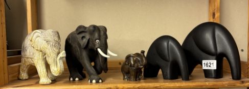 5 elephant figures