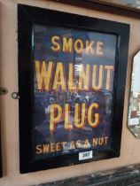 Smoke Walnut Plug Sweet as a Nut framed advertising print. {44 cm H x 33 cm W}.