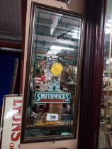 Smithwick's advertising clock {54 cm H X 23 cm W}.
