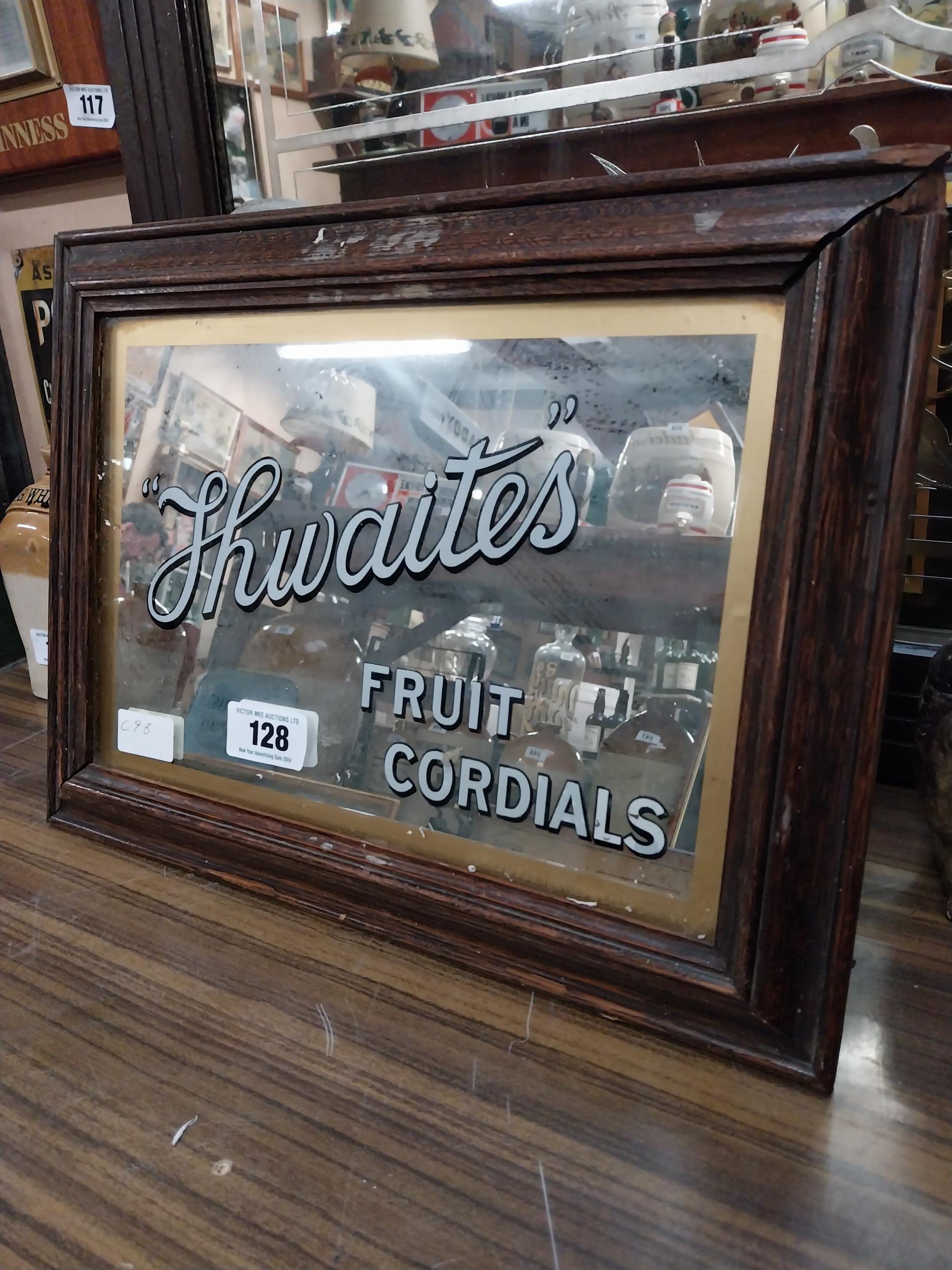 Thwaites Fruit Cordials framed advertising mirror. {31 cm H x 41 cm W}. - Image 4 of 6