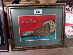 Cope's High Card Pure Virginia Flake framed advertising showcard. {29 cm H x 37 cm W}.