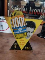1960's 1001 carpet cleans so many things cardboard advertising showcard {28 cm H x 23 cm W}