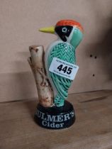 Bulmer's Cider ceramic Woodpecker Carltonware advertising figure. {19 cm H x 10 cm W x 8 cm D}.