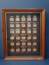 Hotel bell room indicator mounted in wooden frame {H56cm W 6cm x D6cm}.