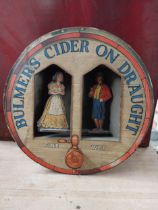 Bulmer's Cider on Draught Weather House showcard. {19 cm H x 28 cm W}.