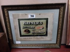 Original Hafner's Sausages and Puddings South George's Street and Henry Street Dublin framed