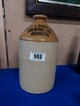 Henty and Constable Brewers Chichester stoneware flagon. {26 cm H x 15 cm Diam}.