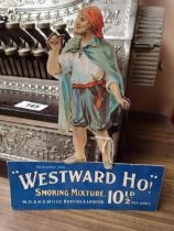 Westward Ho! Smoking Mixture advertising showcard {27cm H X 22cm W}.