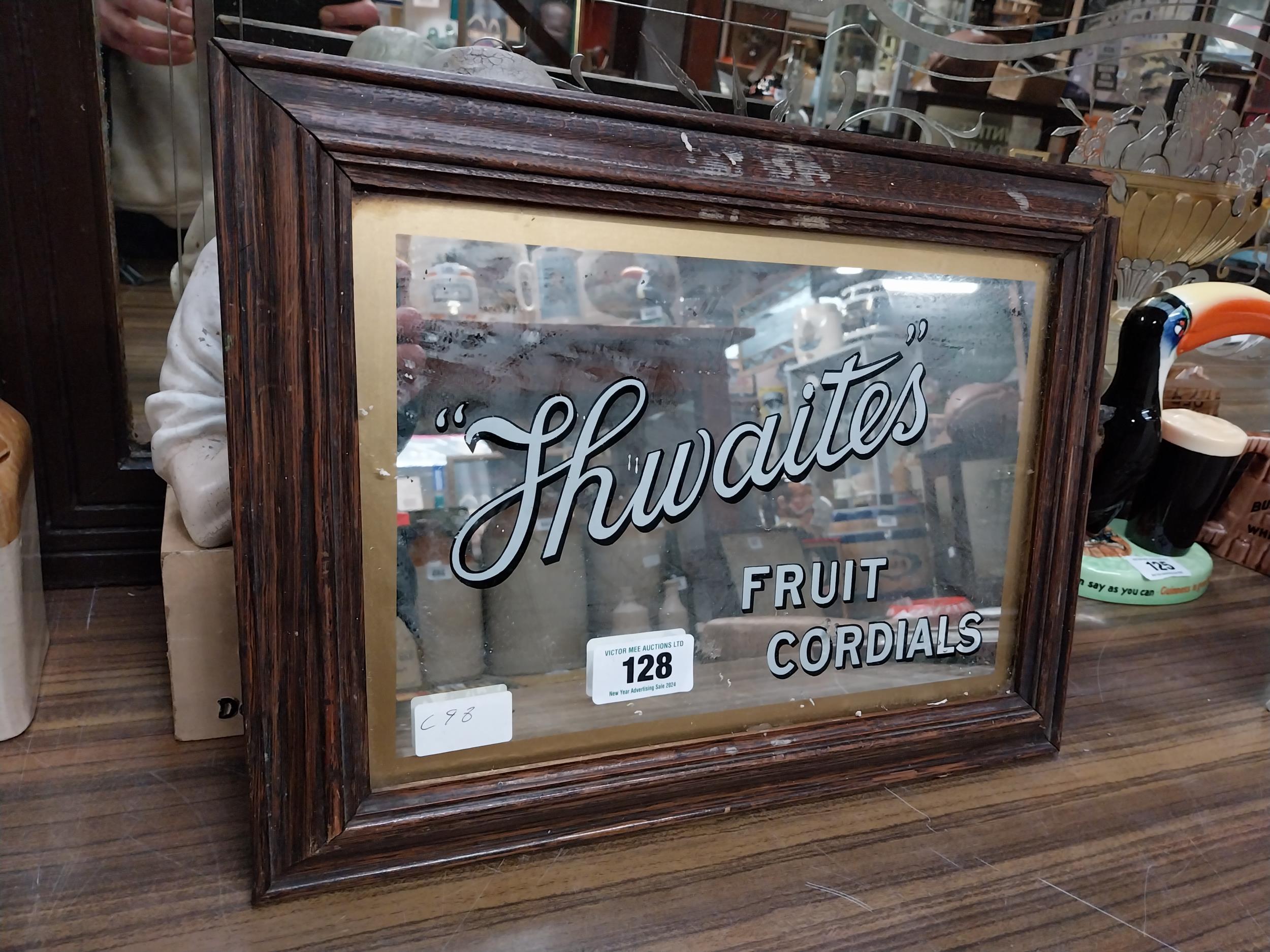 Thwaites Fruit Cordials framed advertising mirror. {31 cm H x 41 cm W}. - Image 2 of 6