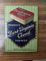 Murray's Tobacco tin plate showcard. {18 cm H x 13 cm W}.