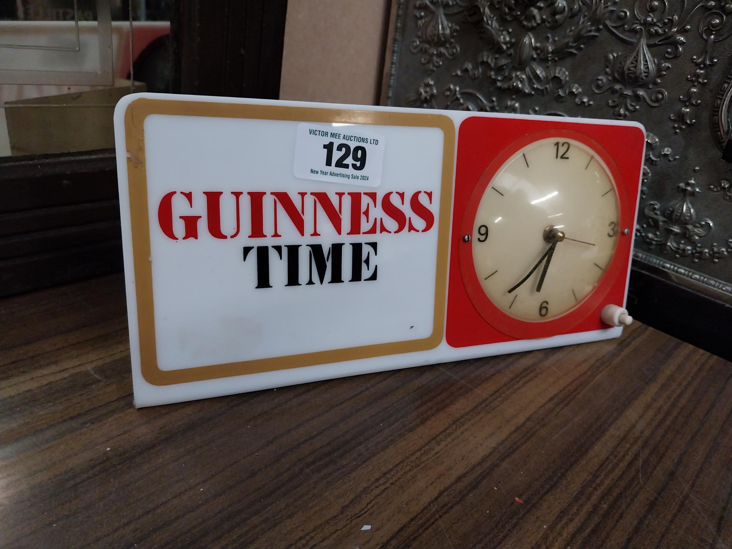 Guinness Time Perspex battery operated advertising clock. {15 cm H x 30 cm W}. - Image 2 of 8