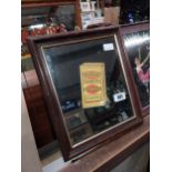 Gold Flake Cigarettes framed advertising mirror. {37 cm H x 32 cm W}.