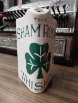 Shamrock Whiskey ceramic advertising water jug. {18 cm H x 17 cm W x 11 cm D}.