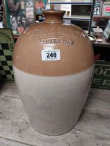 Williams Gibbons Wholesale Merchant Castlebar four gallon stoneware flagon. {47 cm H x 27 cm Dia.}.