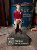 Player's Please No 6 Galway GAA player advertising figure. {25 cm H x 15 cm W x 11 cm D}.