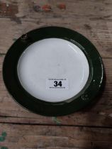 19th C. ceramic warming plate. {4 cm H x 20 cm Dia.}.