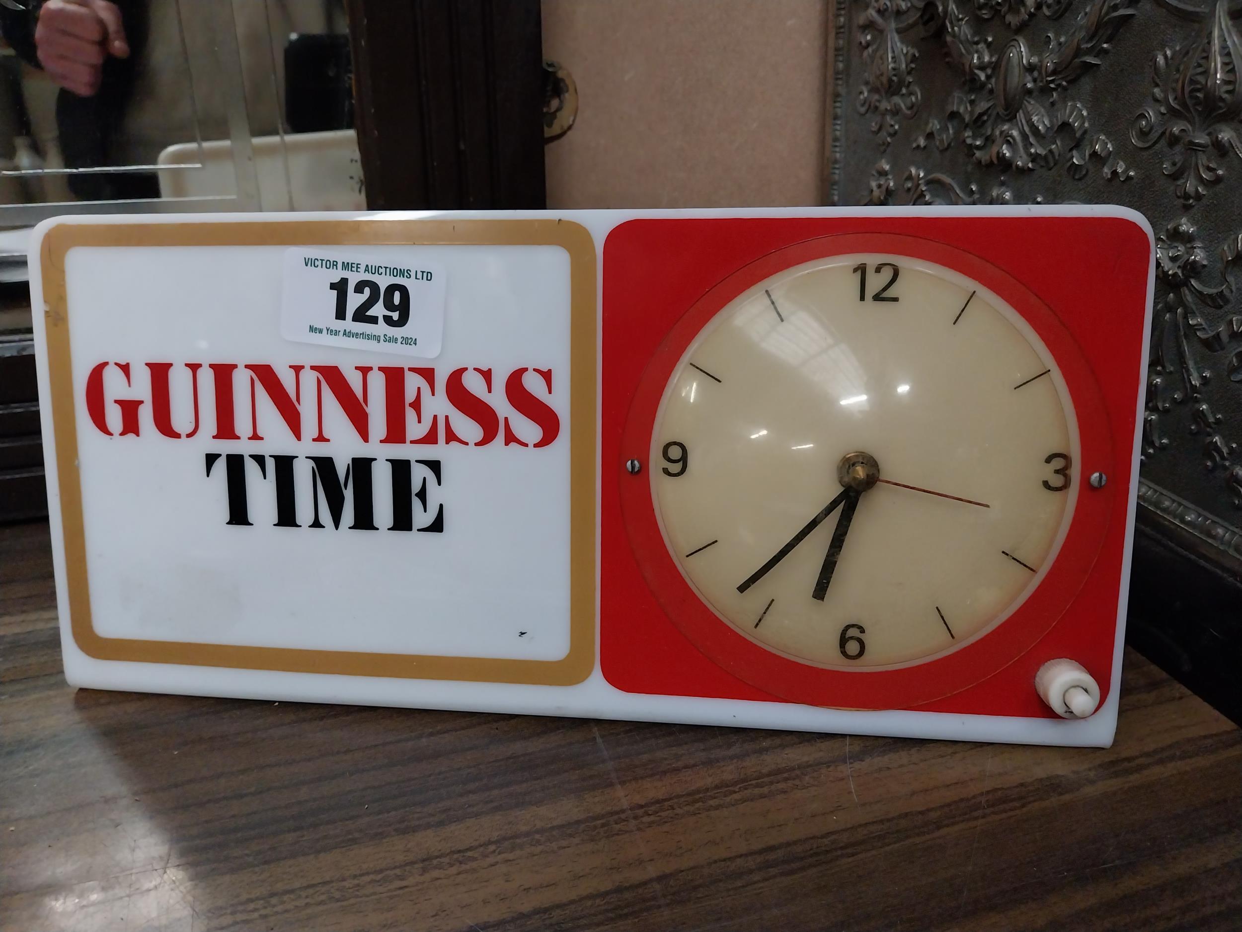 Guinness Time Perspex battery operated advertising clock. {15 cm H x 30 cm W}. - Image 4 of 8