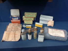 Collection of medical equipment sterilised dressings and lotions burn dressing, adhesive