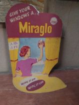 Give Your Windows a Miraglo cardboard advertising showcard. {31 cm H x 18 cm W}