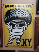 Michelin Man Tyres enamel advertising sign. {60 cm H x 40 cm W}.