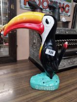 Guinness Toucan resin advertising figure. {42 cm H x 33 cm W x 12 cm D}.