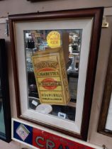 Gold Flake Cigarettes framed advertising mirror. {64 cm H x 47 cm W}.