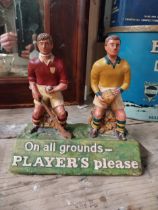 Player's Please On All Ground GAA player advertising figure. {22 cm H x 22 cm W x 12 cm D}.