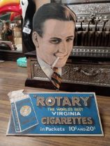 Rare Gallaher's Rotary Cigarettes cardboard counter showcard. {34 cm H x 23 cm W}.
