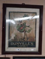 Dunvilles Irish Whiskey Shamrock Lady framed advertising print. {75 cm H x 60 cm W}.