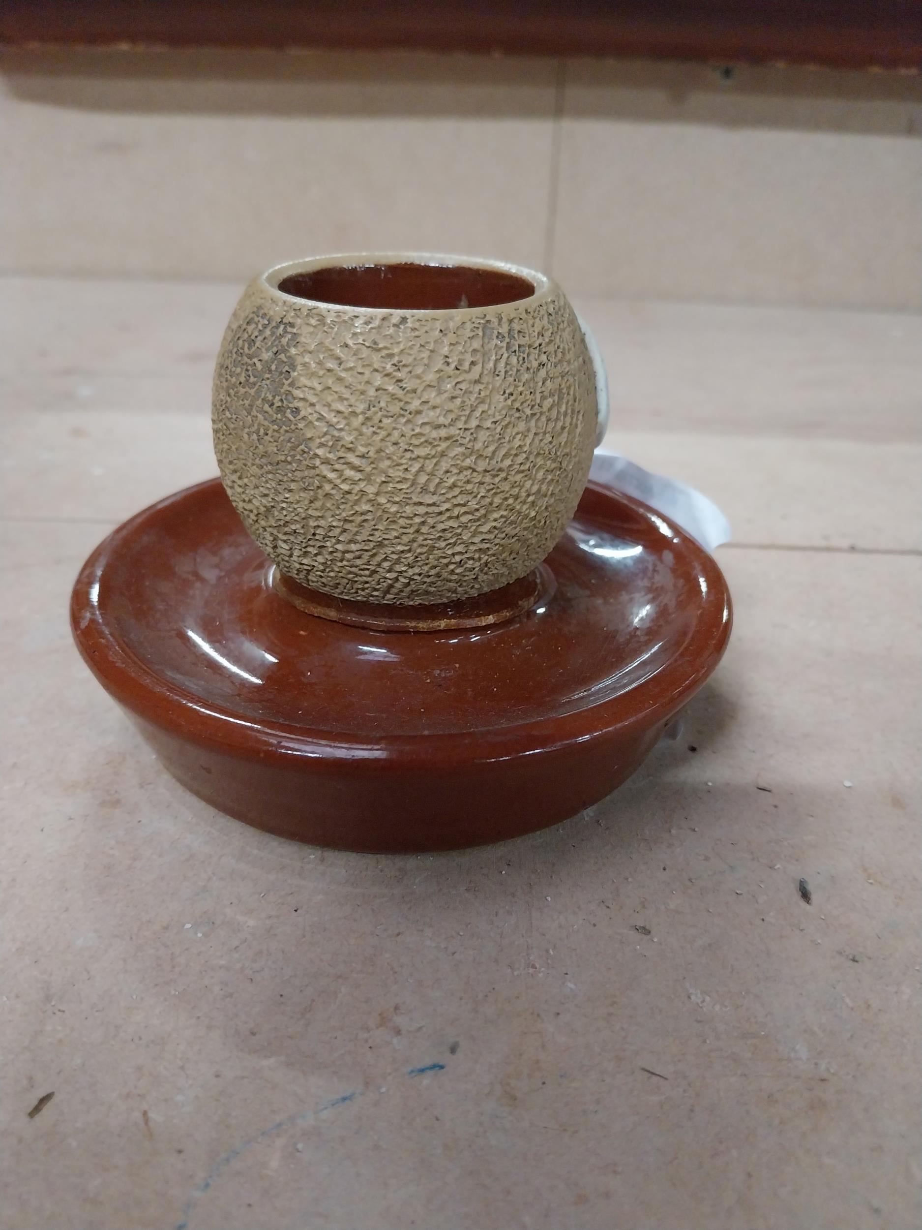 W Kitson and Co China Merchants Gallowgate Aberdeen ceramic match strike. {8 cm H x 10 cm Dia.} - Image 5 of 7