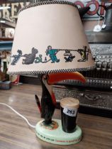 Guinness Toucan advertising lamp Carltonware with original shade. {39 cm H x 25 cm W x 16 cm D}.