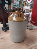 Robinson and Riddley Wellingborough stoneware flagon {34 cm H x 15 cm Dia.} and SRD stoneware flagon