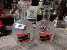 Pair of Carling Black Label lager glass decanters. {25 cm H x 21 cm Dia.}