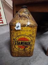 1950's Staminol Metal oil can. {51 cm H x 26 cm W x 26 cm D}.