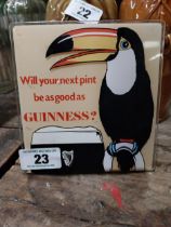 Will Your Next Pint Be As Good As A Guinness Perspex counter advertising sign {16 cm H x 15 cm W}.