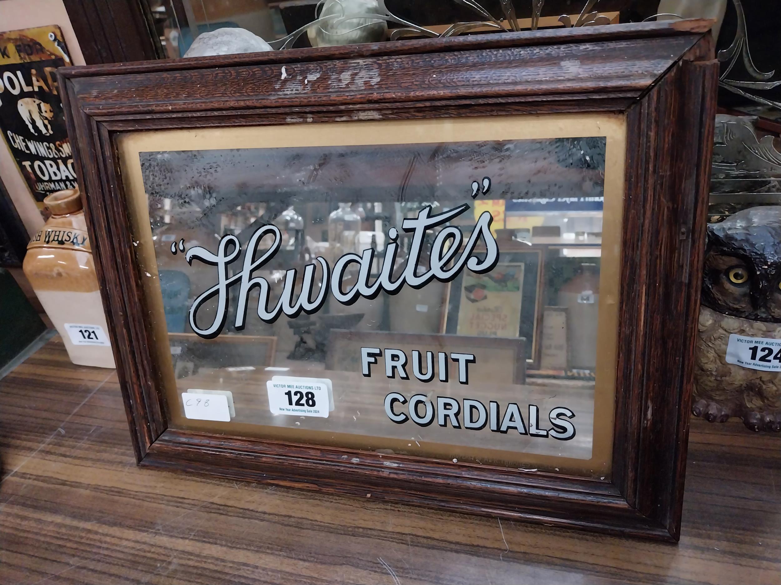 Thwaites Fruit Cordials framed advertising mirror. {31 cm H x 41 cm W}. - Image 3 of 6