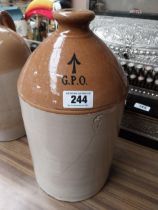 GPO two gallon stoneware flagon. {42 cm H x 22 cm Dia.}.