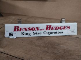 Benson and Hedges Cigarettes clip on shelf light. {6cm H x 31 cm W x 6 cm D}