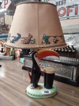 Guinness Toucan Carltonware advertising lamp with original shade. {43 cm H x 28 cm W x 16 cm D}.