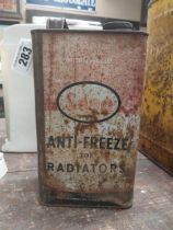 Esso Anti Freeze Radiator metal can. {23 cm H x 8 cm W x 14 cm D}.