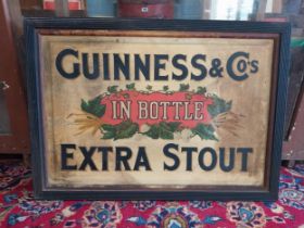 Original Guiness & Co. Extra Stout advertising showcard mounted in painted frame {50 cm H x 70 cm