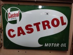 Castrol Motor Oil enamel advertising sign. {40 cm H x 60 cm W}.