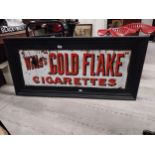 Framed Wills's Gold Flake Cigarettes enamel advertising sign. {64 cm H x 153 cm W}.