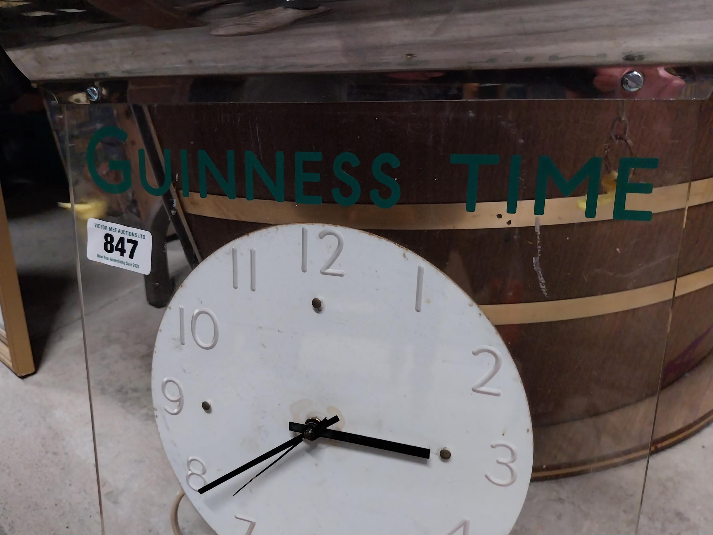 Guinness is Good for you chrome and Perspex hanging advertising clock. {41 cm H x 36 cm W}. - Image 2 of 4