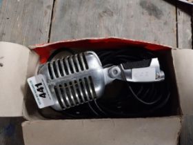 1960's Pro 22 Audio Technical microphone in original box. {9 cm H x 19 cm W x 6 cm D}.