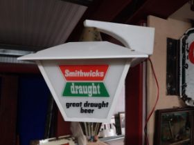 Guinness, Phoenix, Harp and Smithwicks Perspex light up advertising lantern with original wall